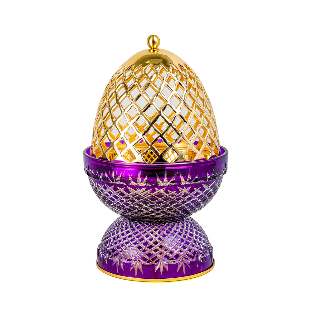 Picture of Crystal Egg Purple Gold Large Burner