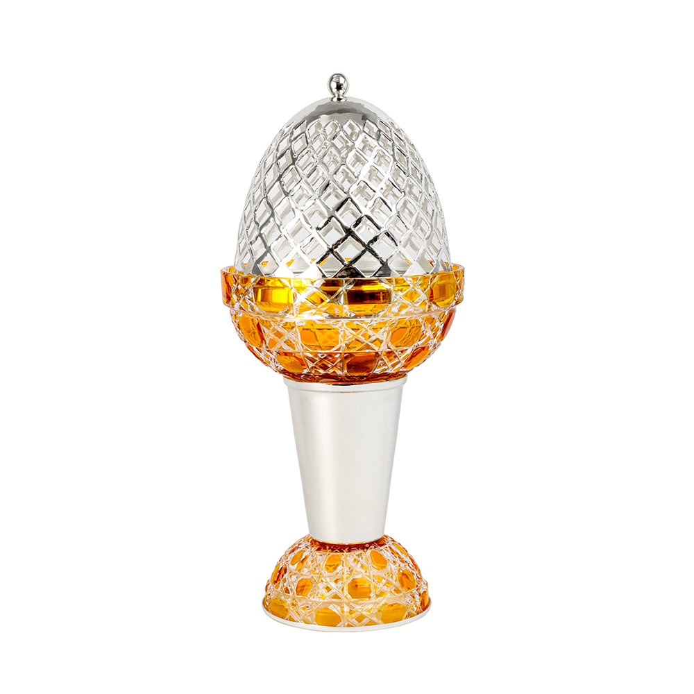 Picture of Crystal Egg With Feet Yelow Silver Burner