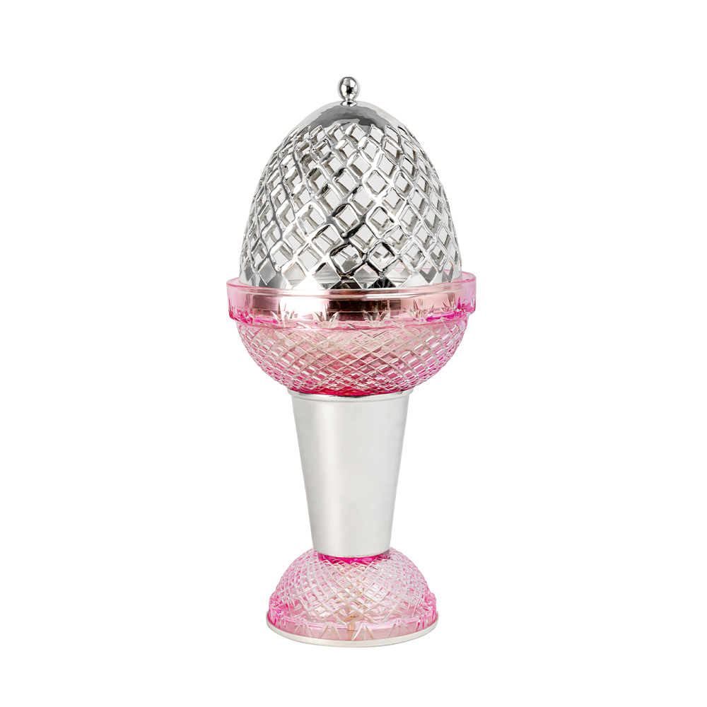 Picture of Crystal Egg With Feet Pink Silver Burner