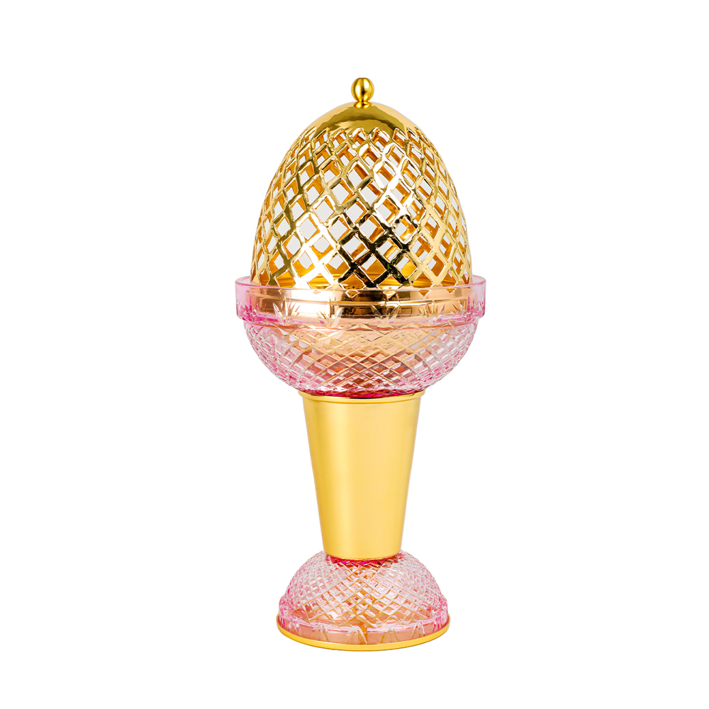 Picture of Crystal Egg With Feet Pink Gold Burner