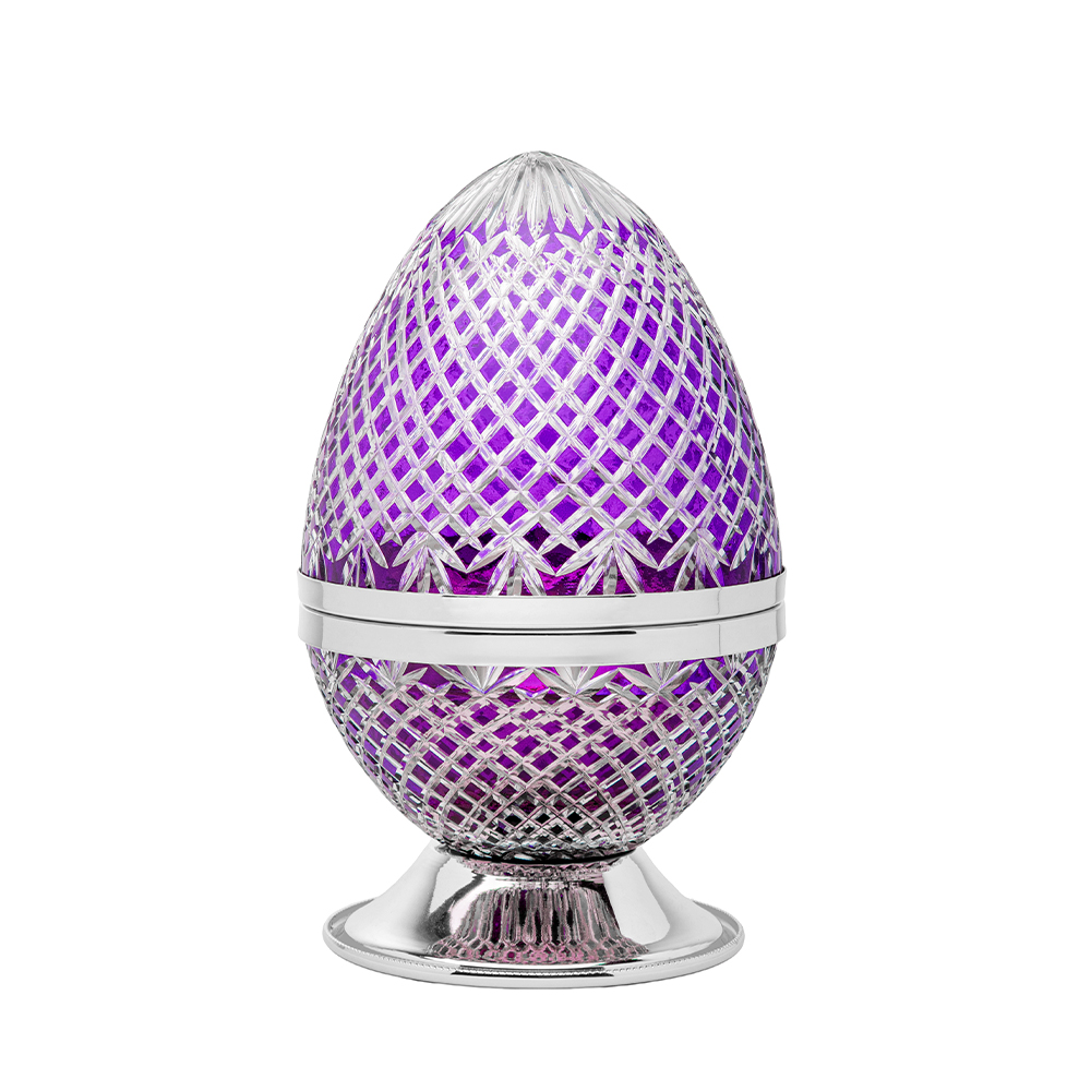 Picture of Crystal Egg Purple Silver Large Burner