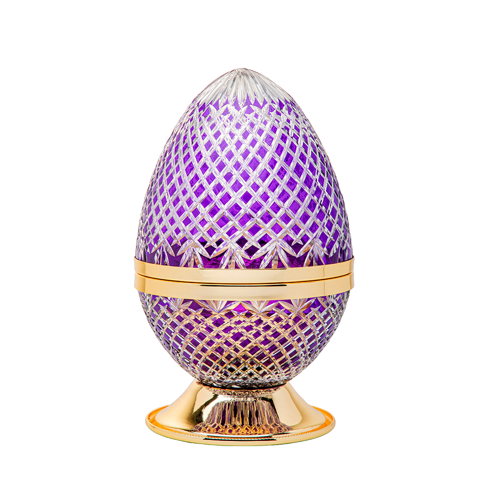 Picture of Crystal Egg Purple Gold Large Burner