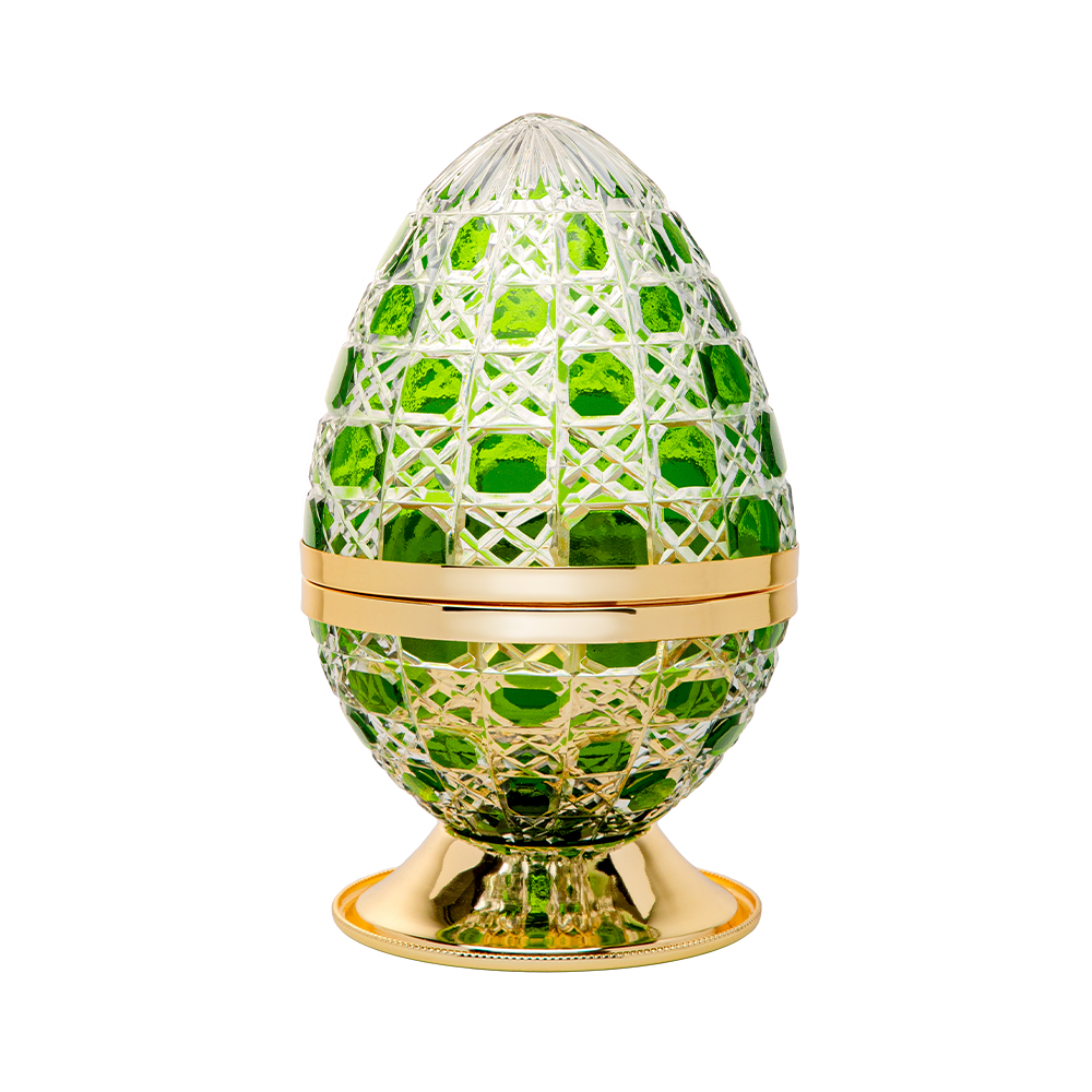 Picture of Crystal Egg Green Gold Large Burner