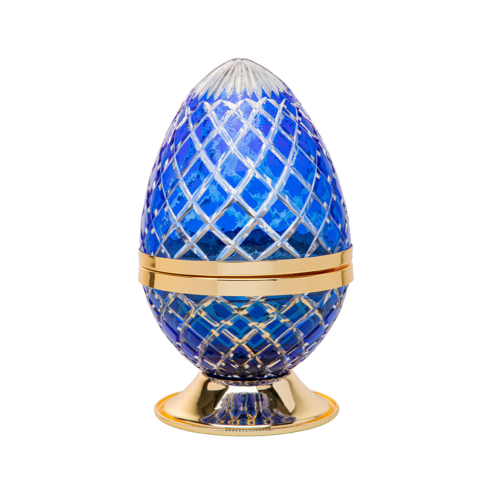 Picture of Crystal Egg Blue Gold Large Burner