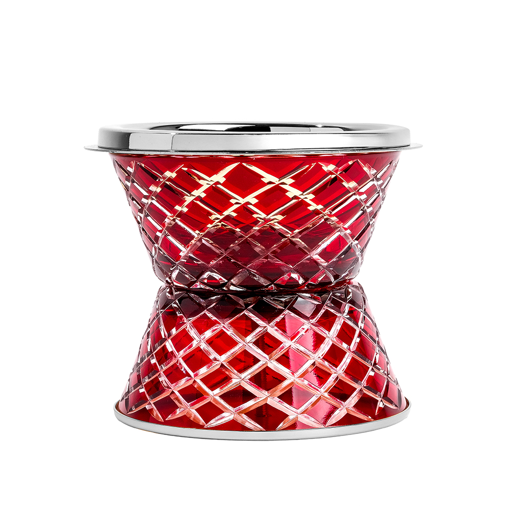 Picture of Crystal Without Feet Red Silver Burner