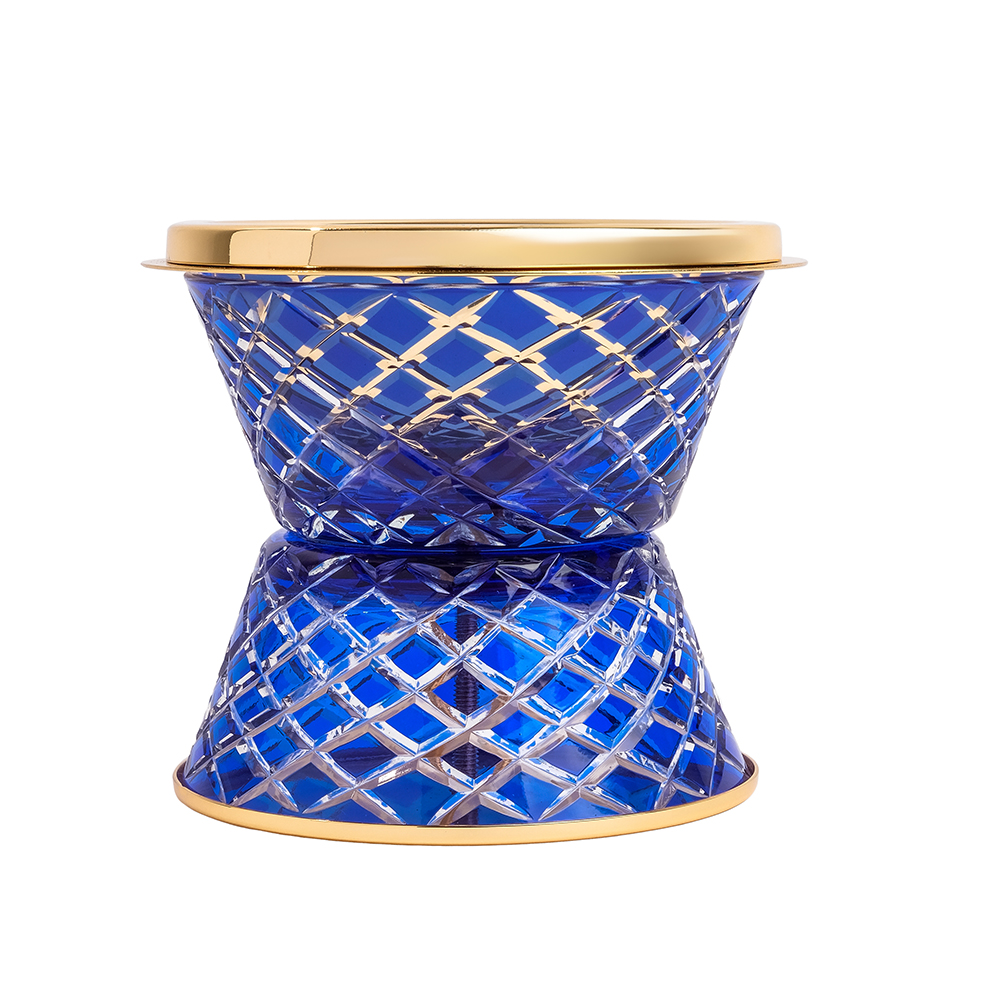 Picture of Crystal Without Feet Blue Gold Burner