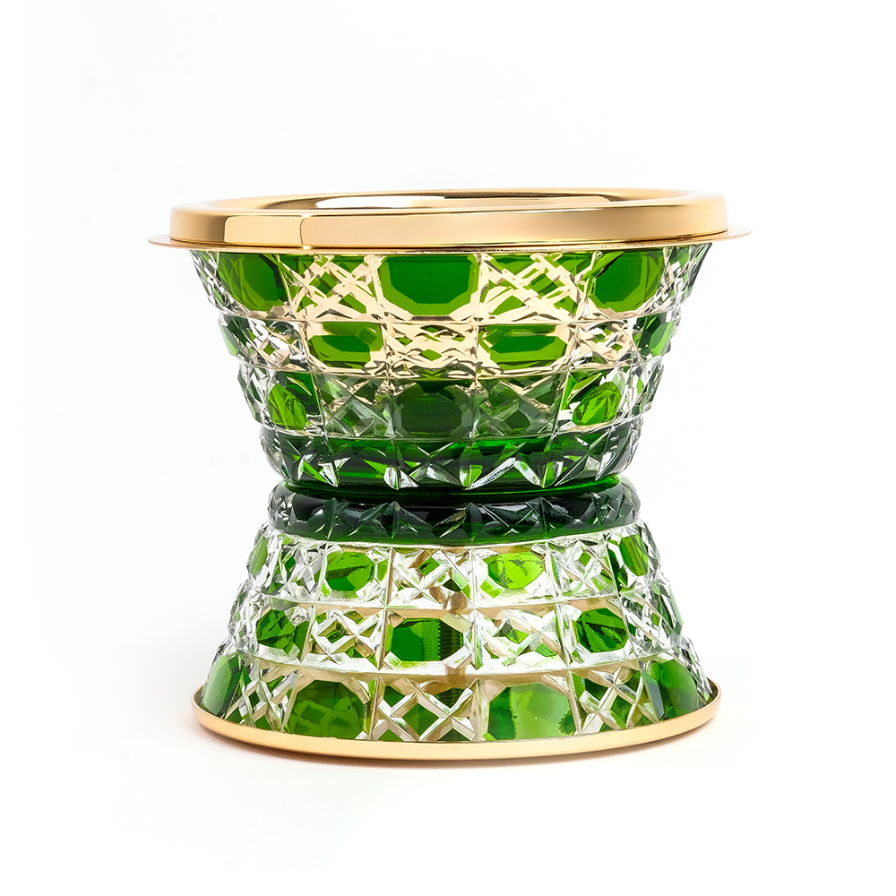 Picture of Crystal Without Feet Green Gold Burner