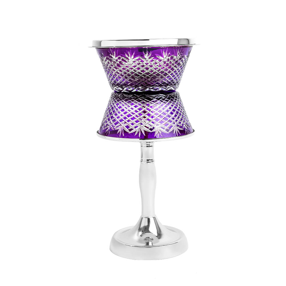 Picture of Crystal With Feet Purple Silver Burner