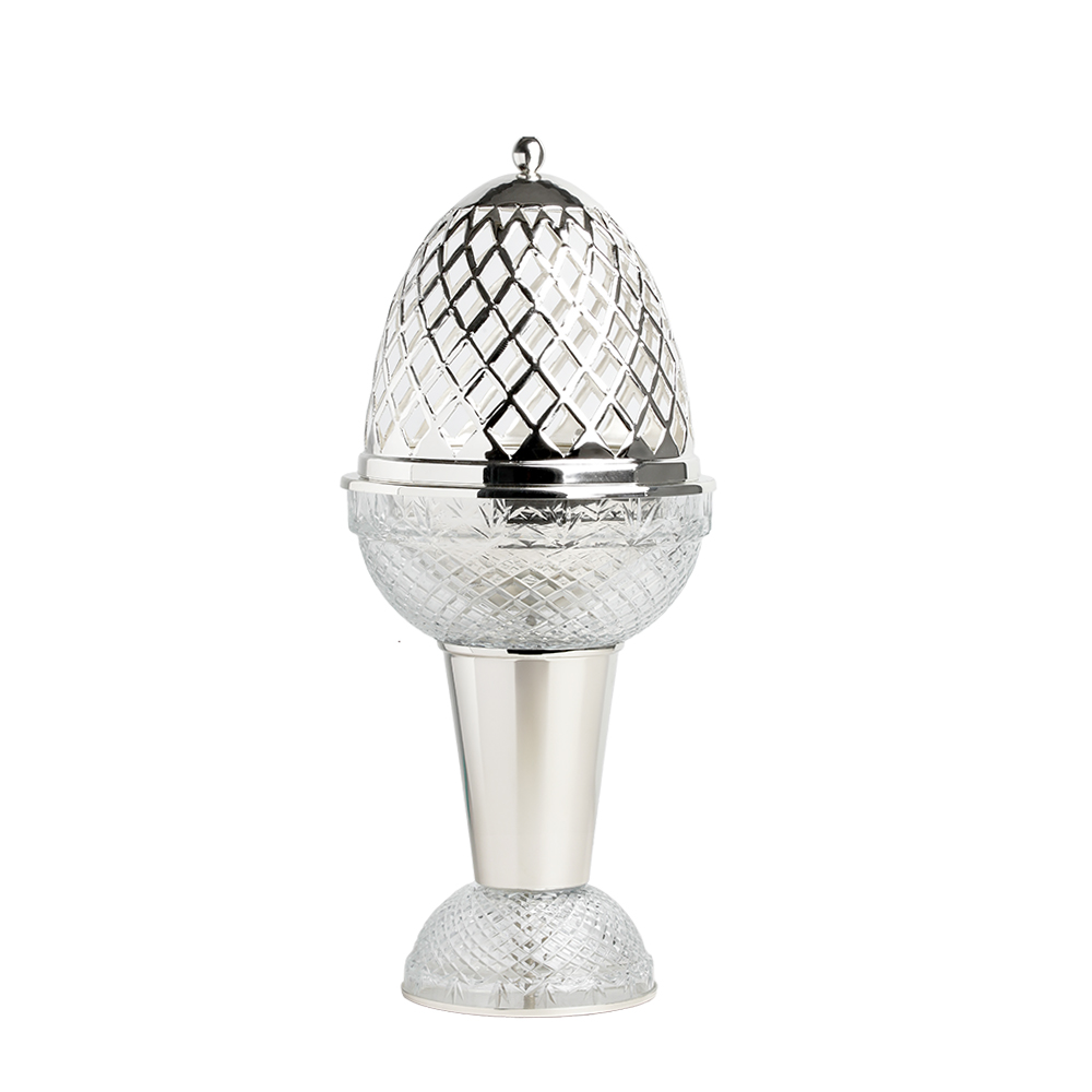 Picture of Crystal Egg With Feet Clear Silver Mob Burner
