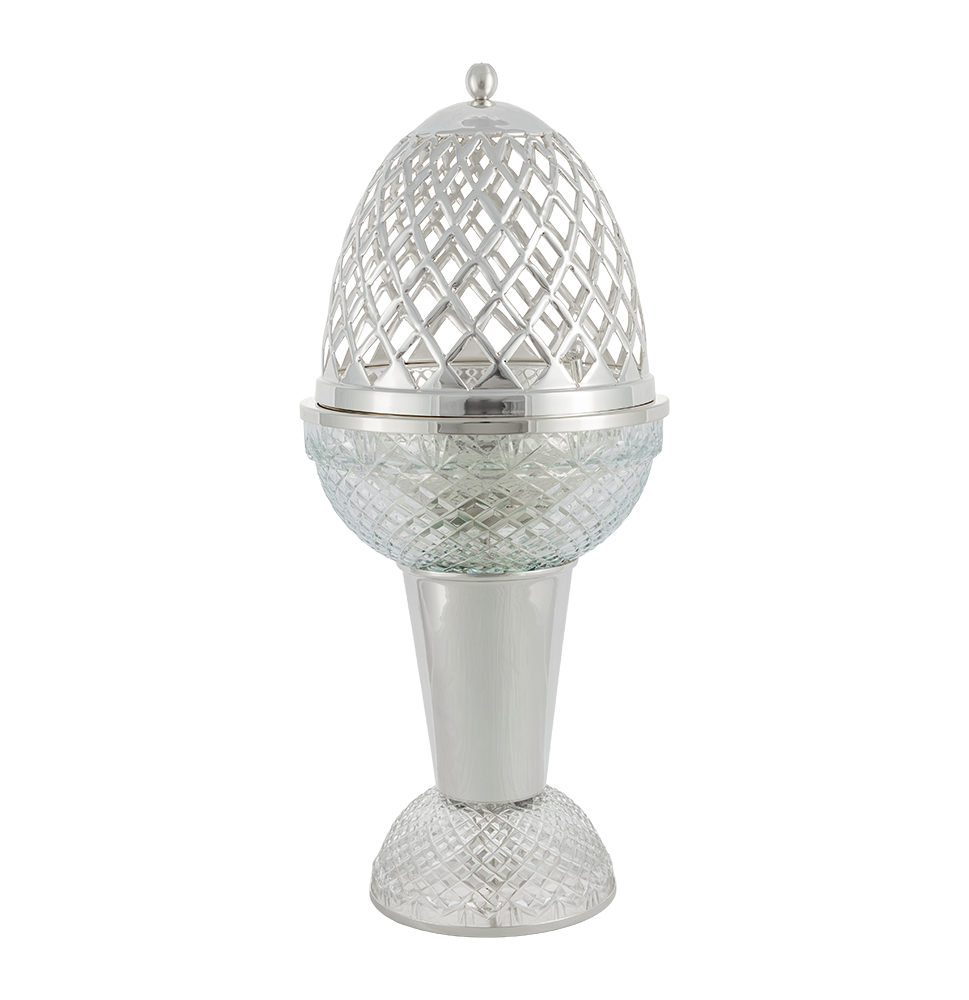 Picture of Crystal Egg With Feet Clear Silver Mob Burner